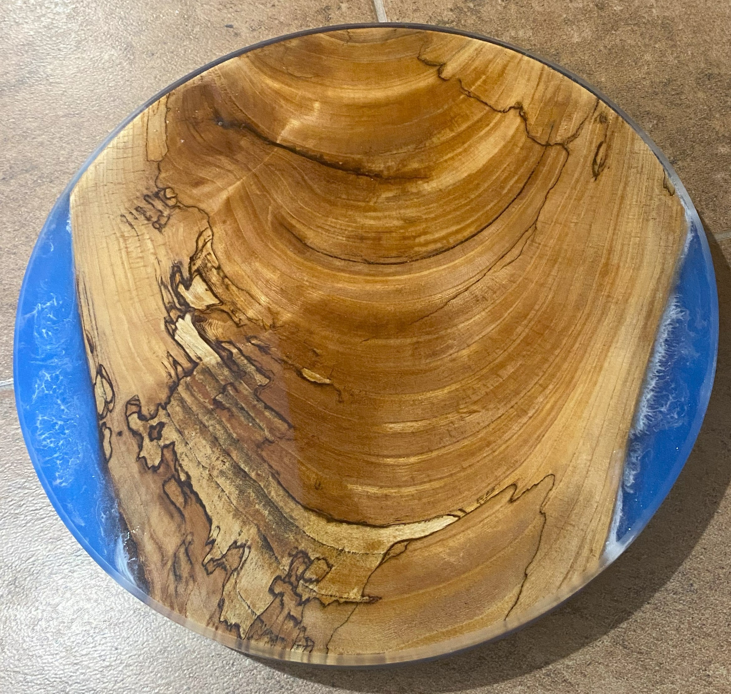 One of a Kind 12 Inch Rotating Charcuterie Board with River Scene | Table Centerpiece for Kitchen or Dining Room | Lazy Susan