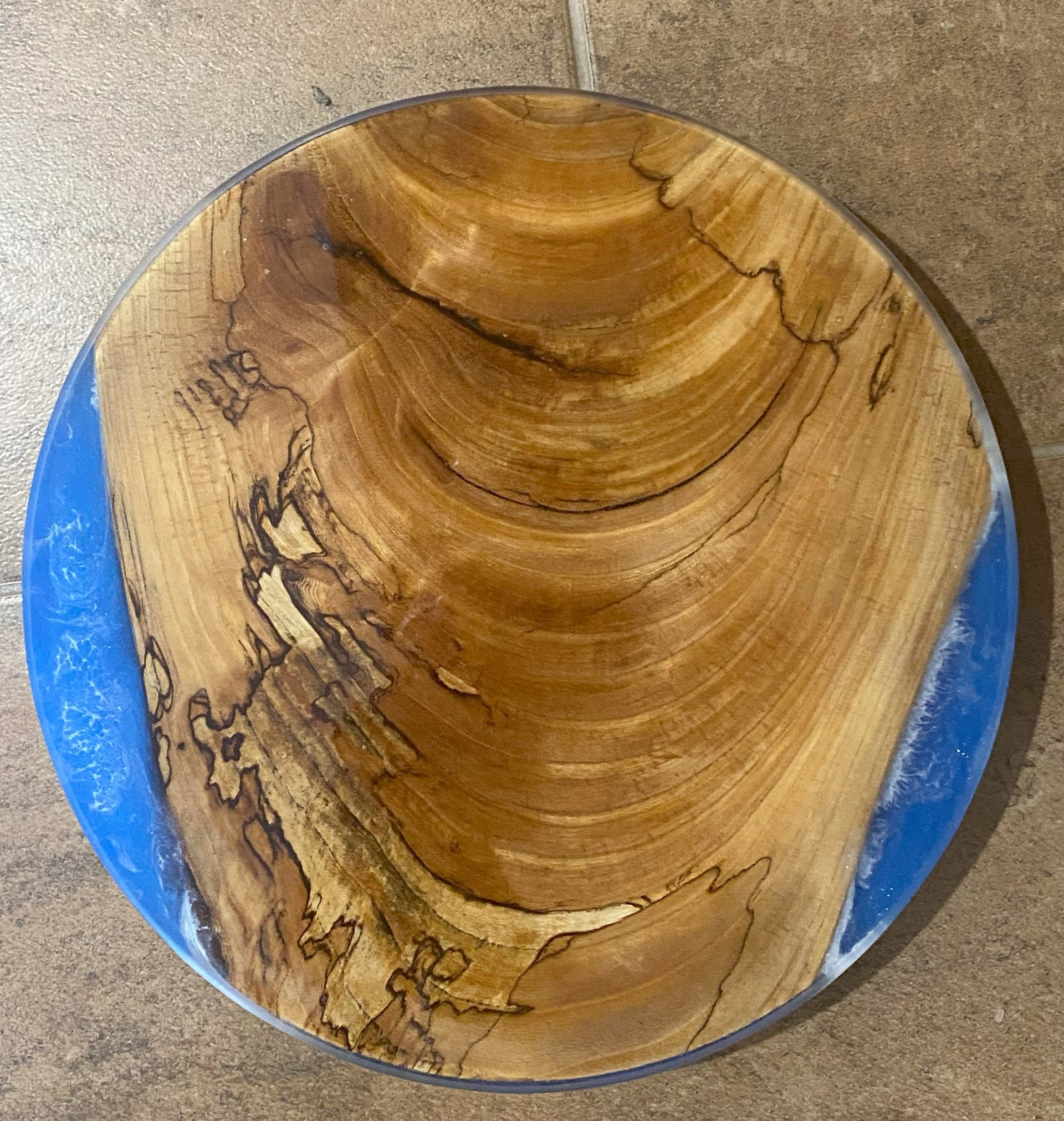 One of a Kind 12 Inch Rotating Charcuterie Board with River Scene | Table Centerpiece for Kitchen or Dining Room | Lazy Susan