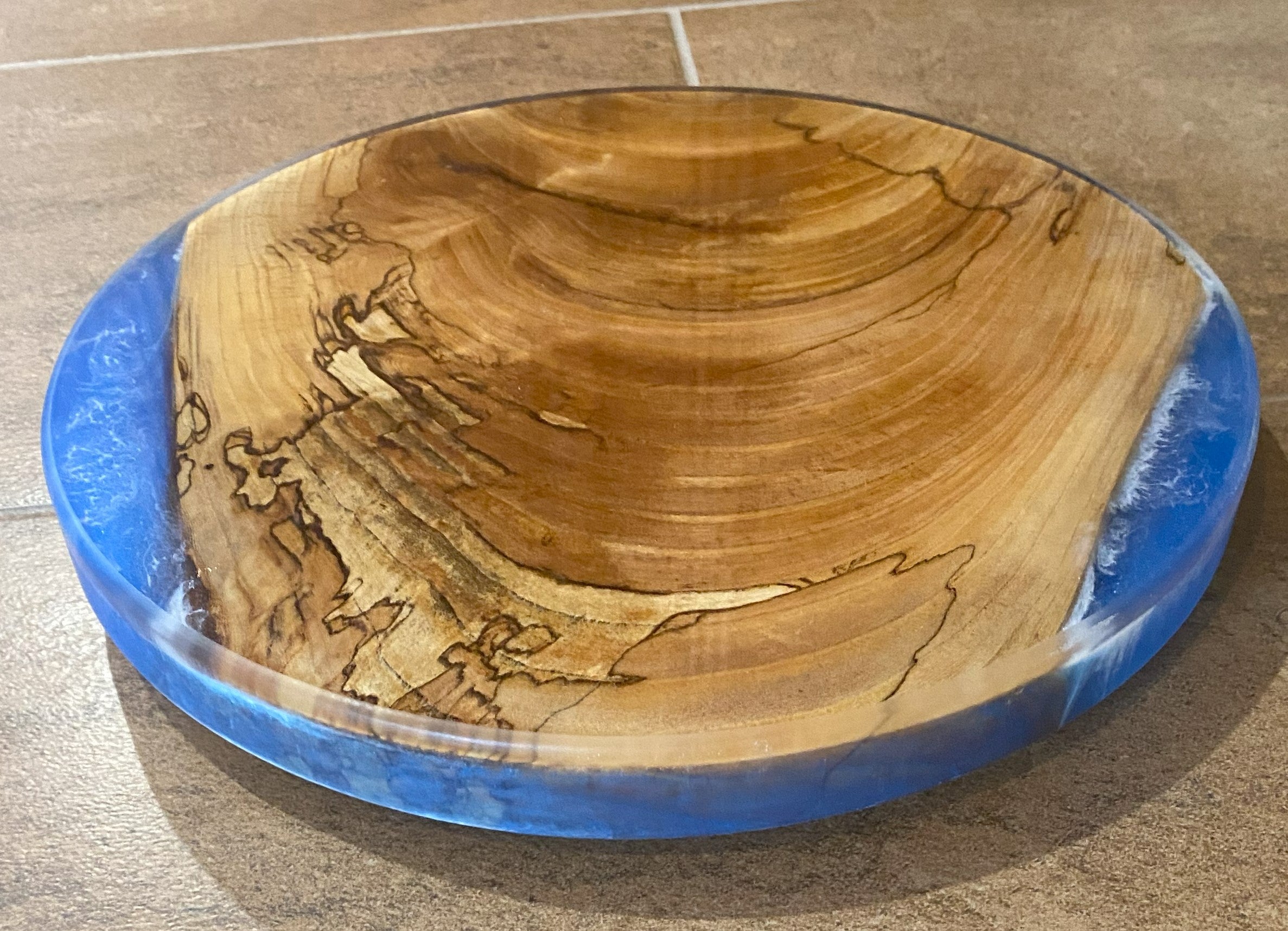 One of a Kind 12 Inch Rotating Charcuterie Board with River Scene | Table Centerpiece for Kitchen or Dining Room | Lazy Susan