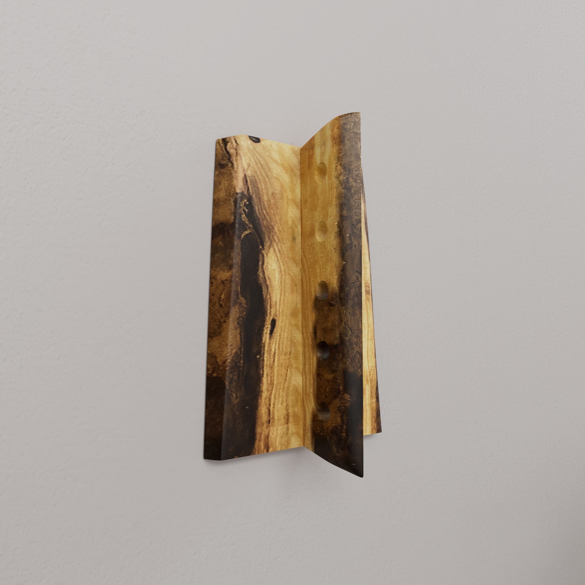 Live Edge Hanging Five Bottle Wine Rack