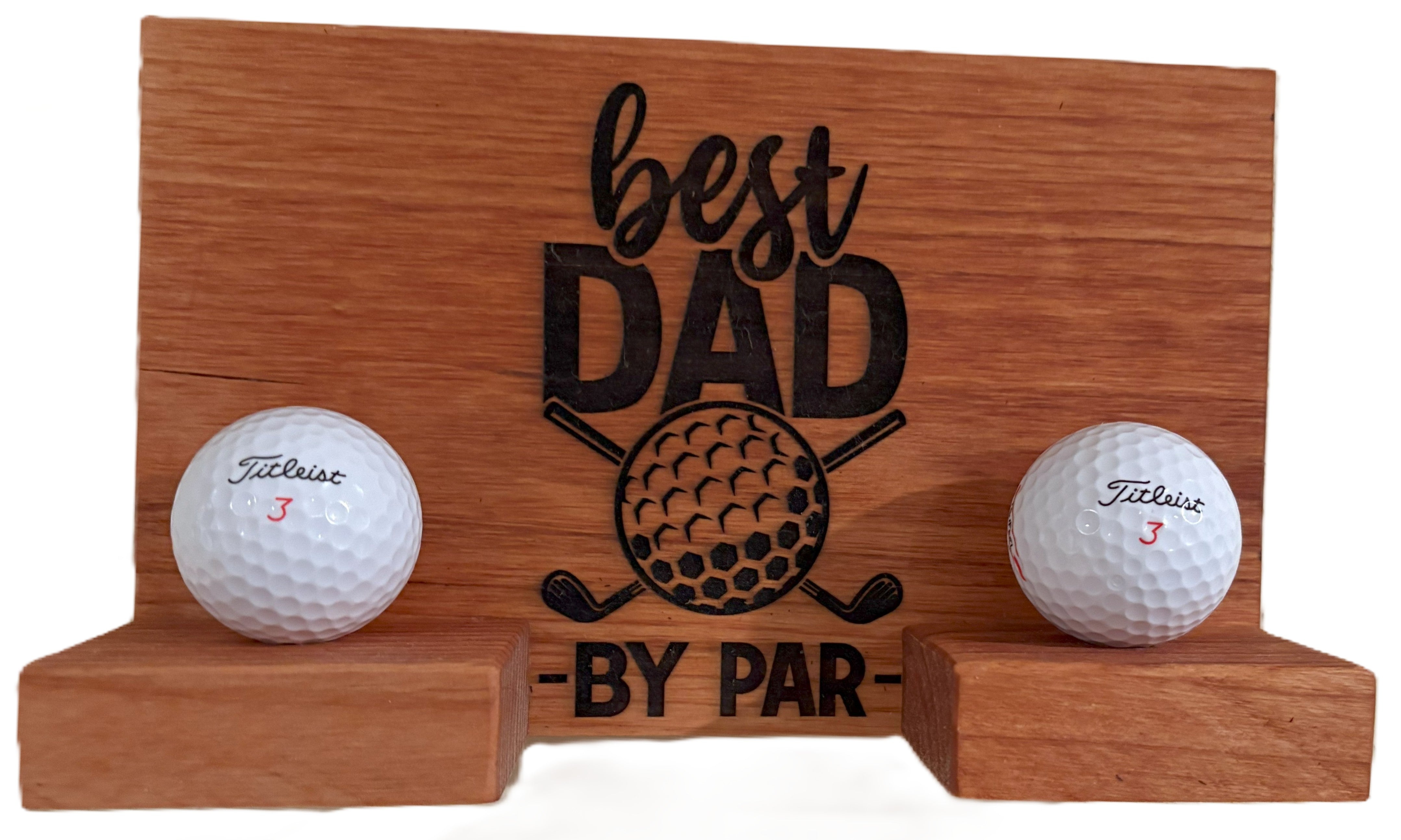 Best Dad by Par Golf Ball Display | I'd Rather Be Golfing Ball Holder | Dad Gift | Father's Gift | Laser Engraved Golf Ball Display