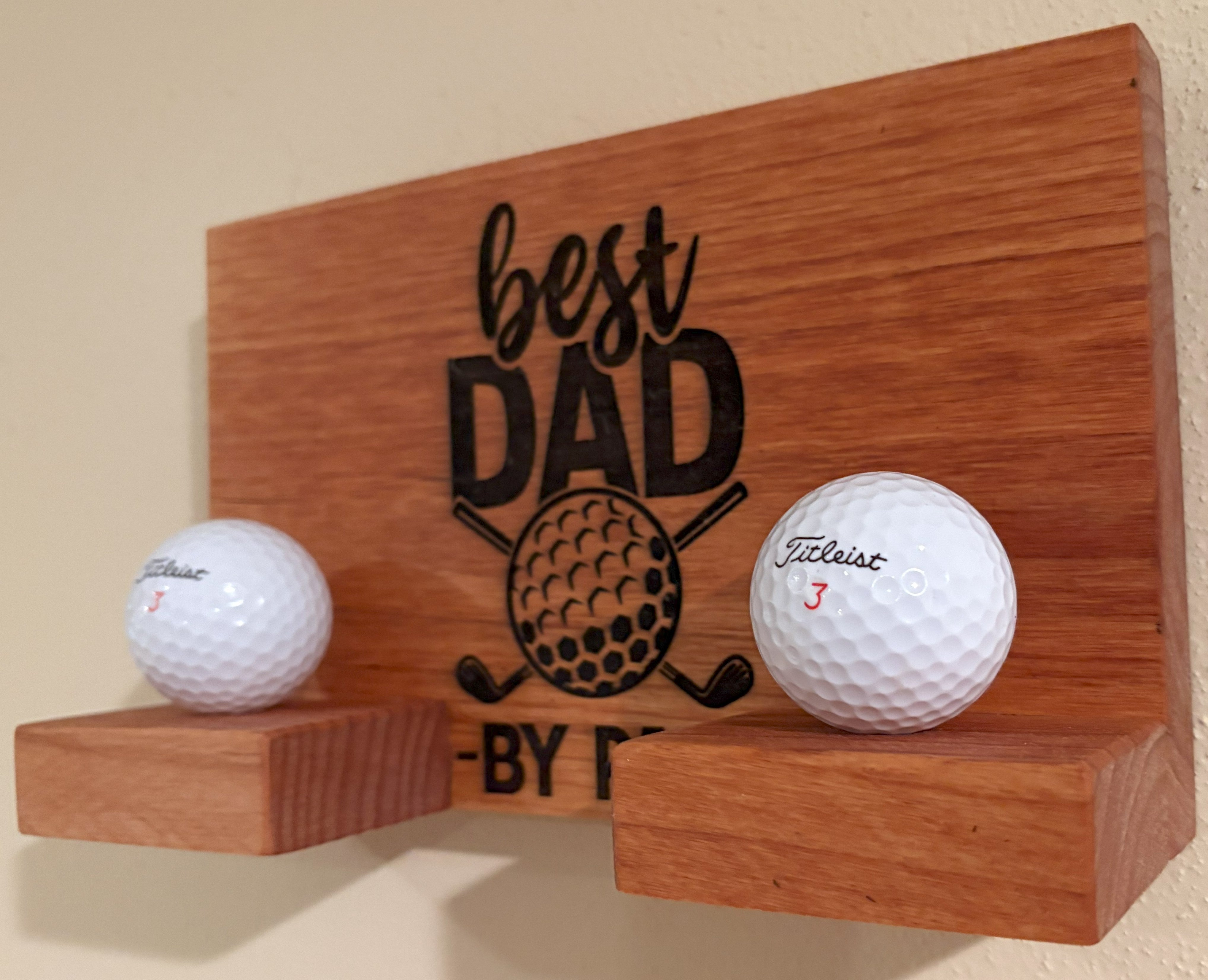 Best Dad by Par Golf Ball Display | I'd Rather Be Golfing Ball Holder | Dad Gift | Father's Gift | Laser Engraved Golf Ball Display