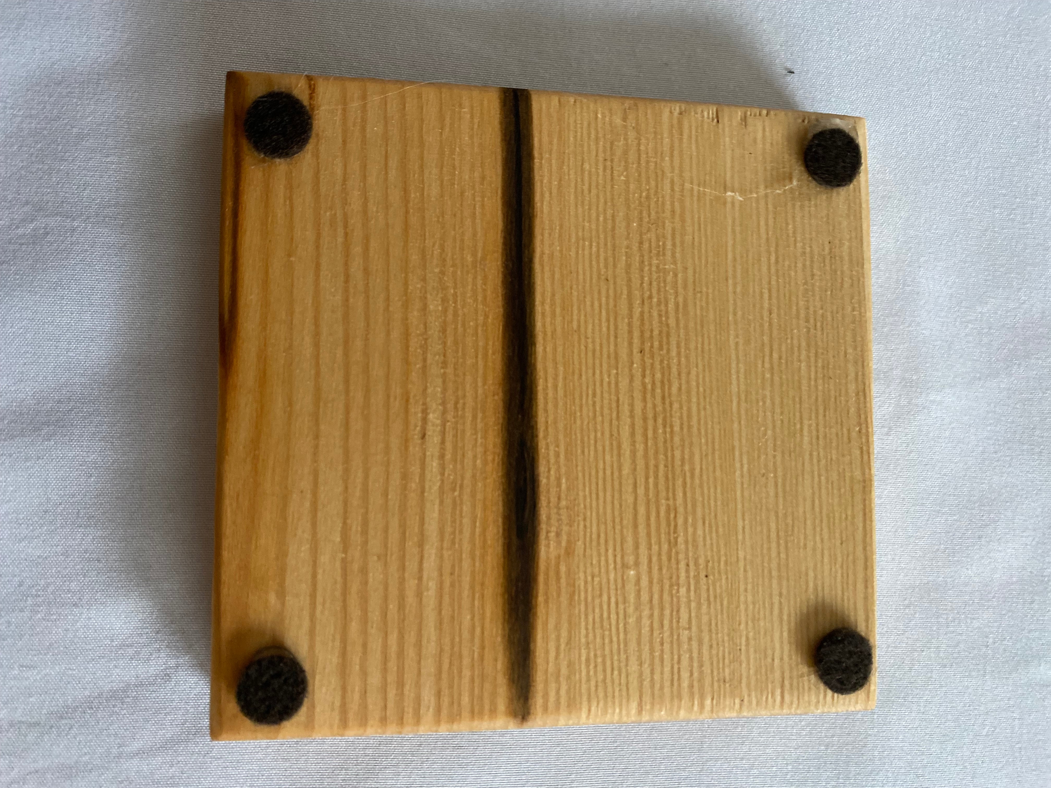 Underside of 4" x 4" Wood Coaster