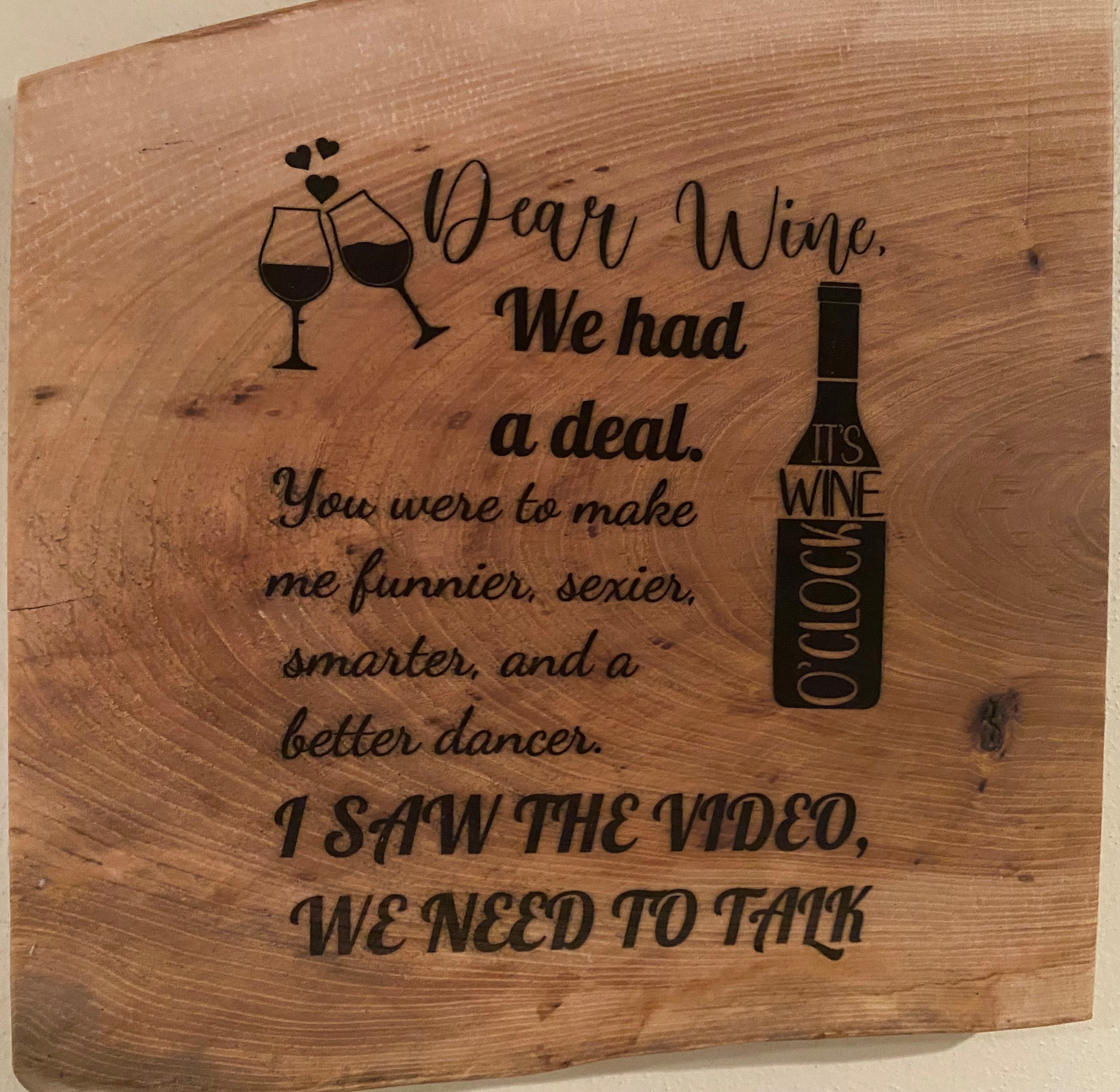 Wine Wall Art | Engraved Wine Wall Art | Dear Wine Theme