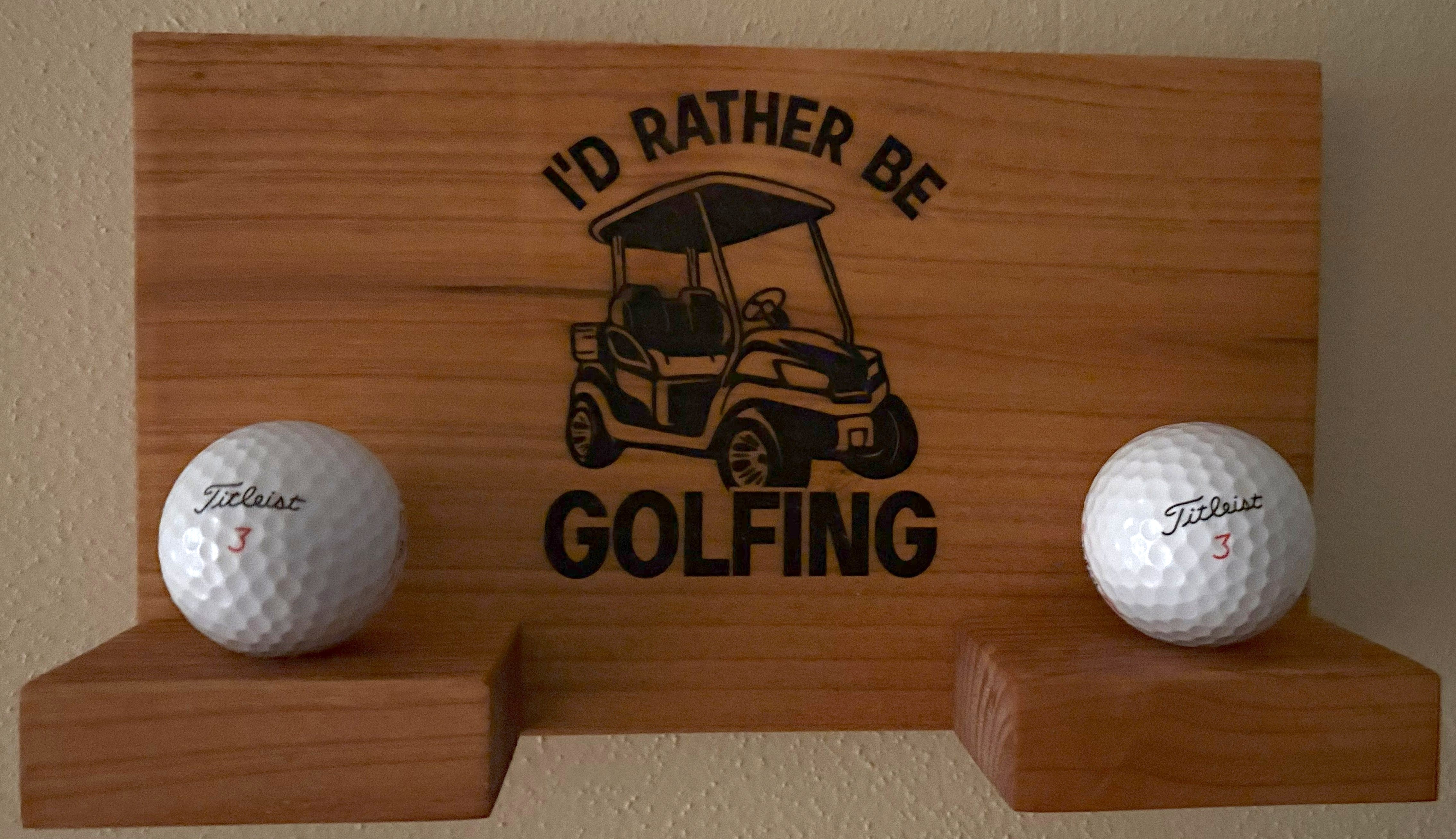 Best Dad by Par Golf Ball Display | I'd Rather Be Golfing Ball Holder | Dad Gift | Father's Gift | Laser Engraved Golf Ball Display