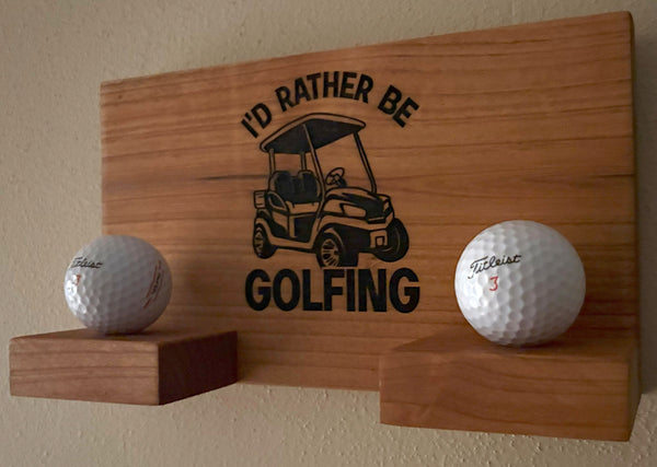 Best Dad by Par Golf Ball Display | I'd Rather Be Golfing Ball Holder | Dad Gift | Father's Gift | Laser Engraved Golf Ball Display