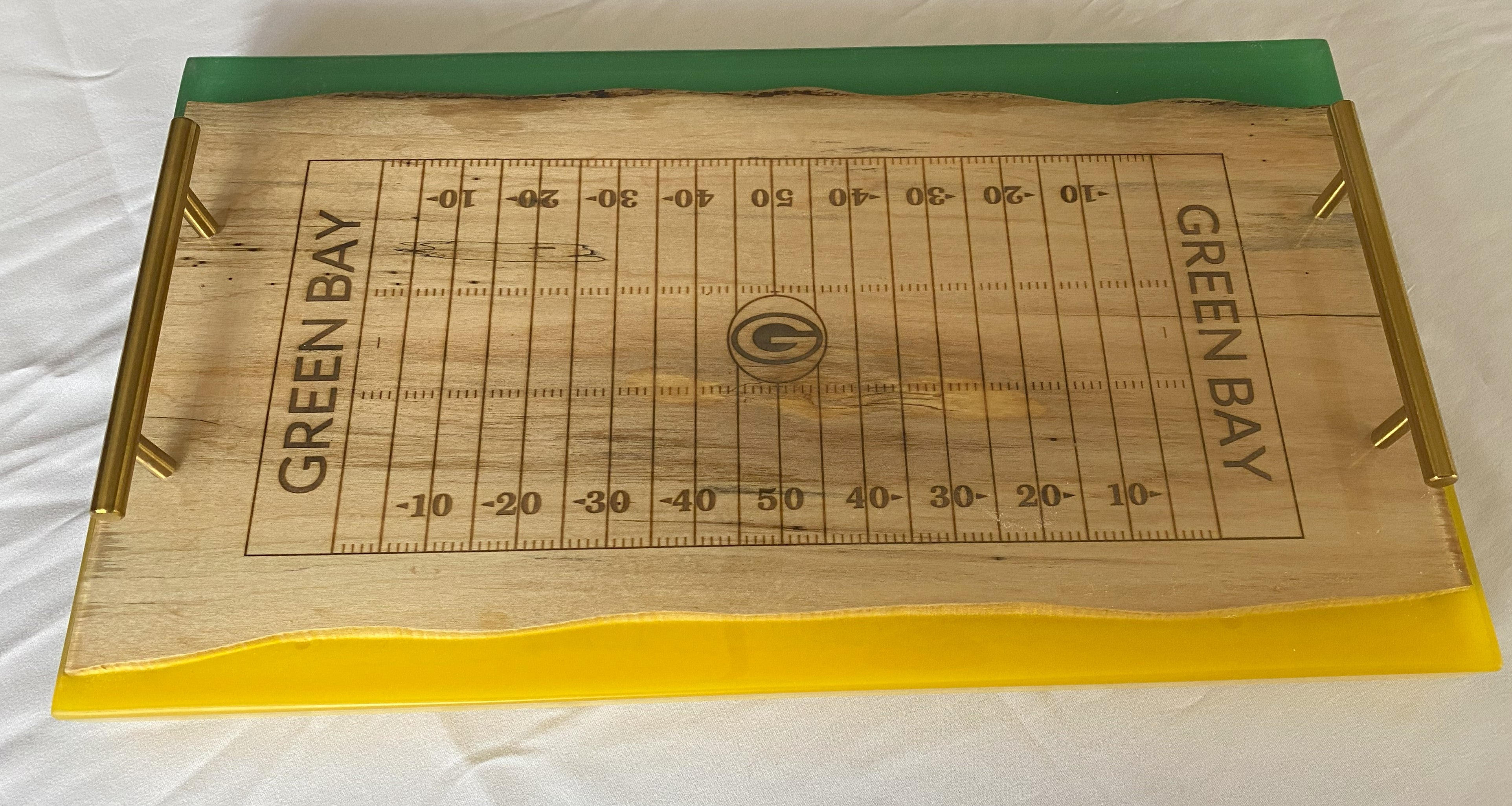 Green Bay Football Field Charcuterie Tray | Green Bay Football Field Serving Tray