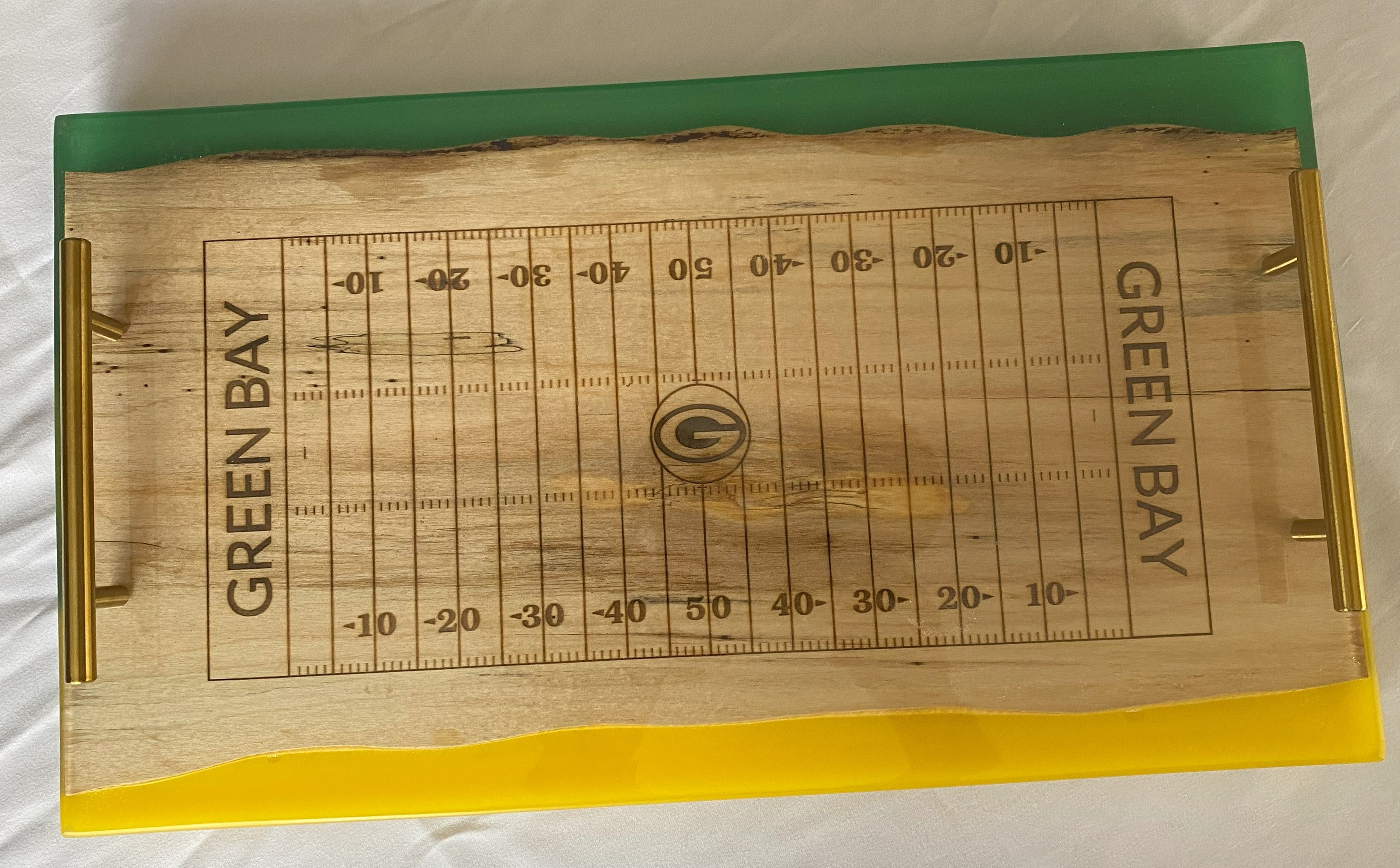 Green Bay Football Field Charcuterie Tray | Green Bay Football Field Serving Tray