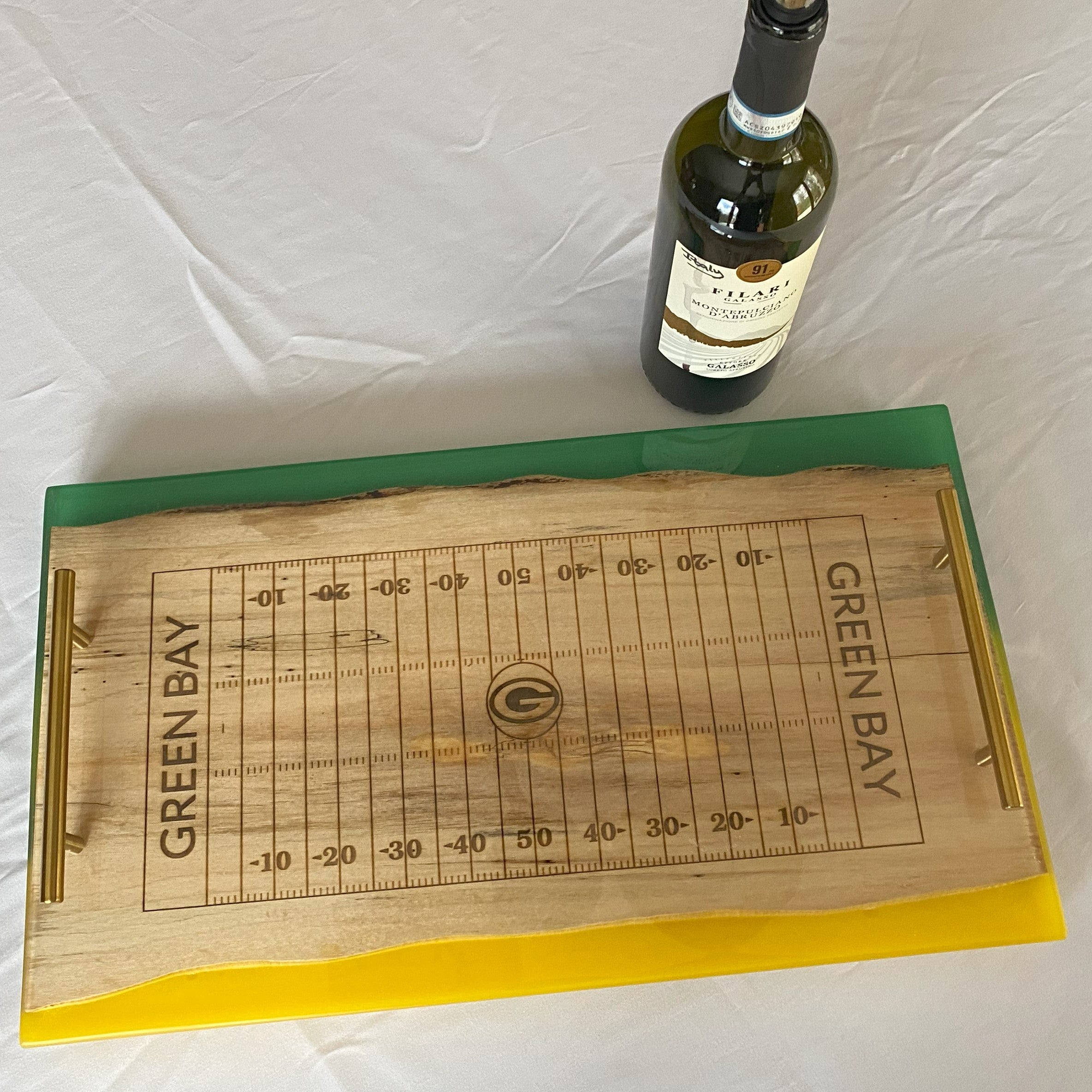 Green Bay Football Field Charcuterie Tray | Green Bay Football Field Serving Tray