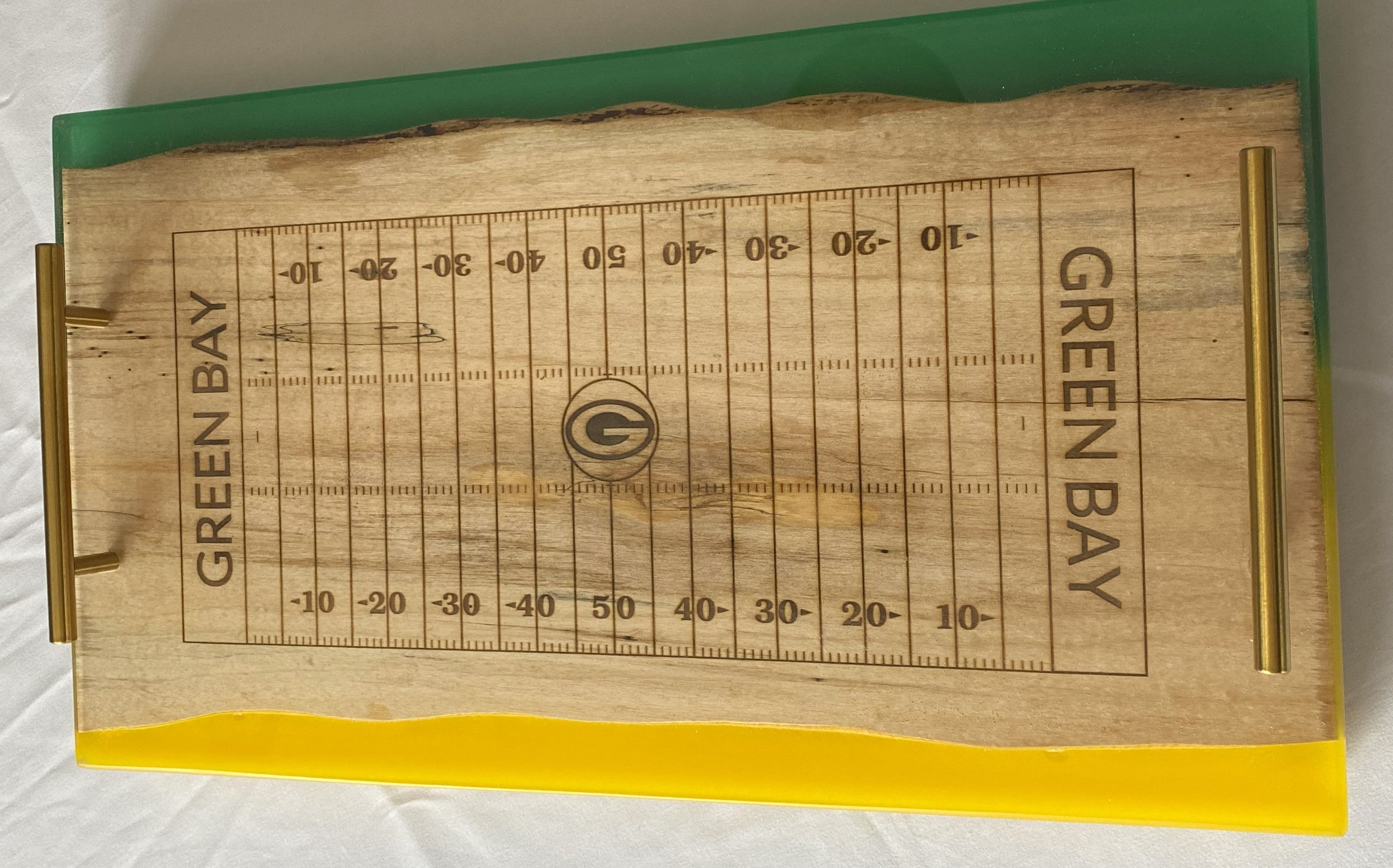 Green Bay Football Field Charcuterie Tray | Green Bay Football Field Serving Tray