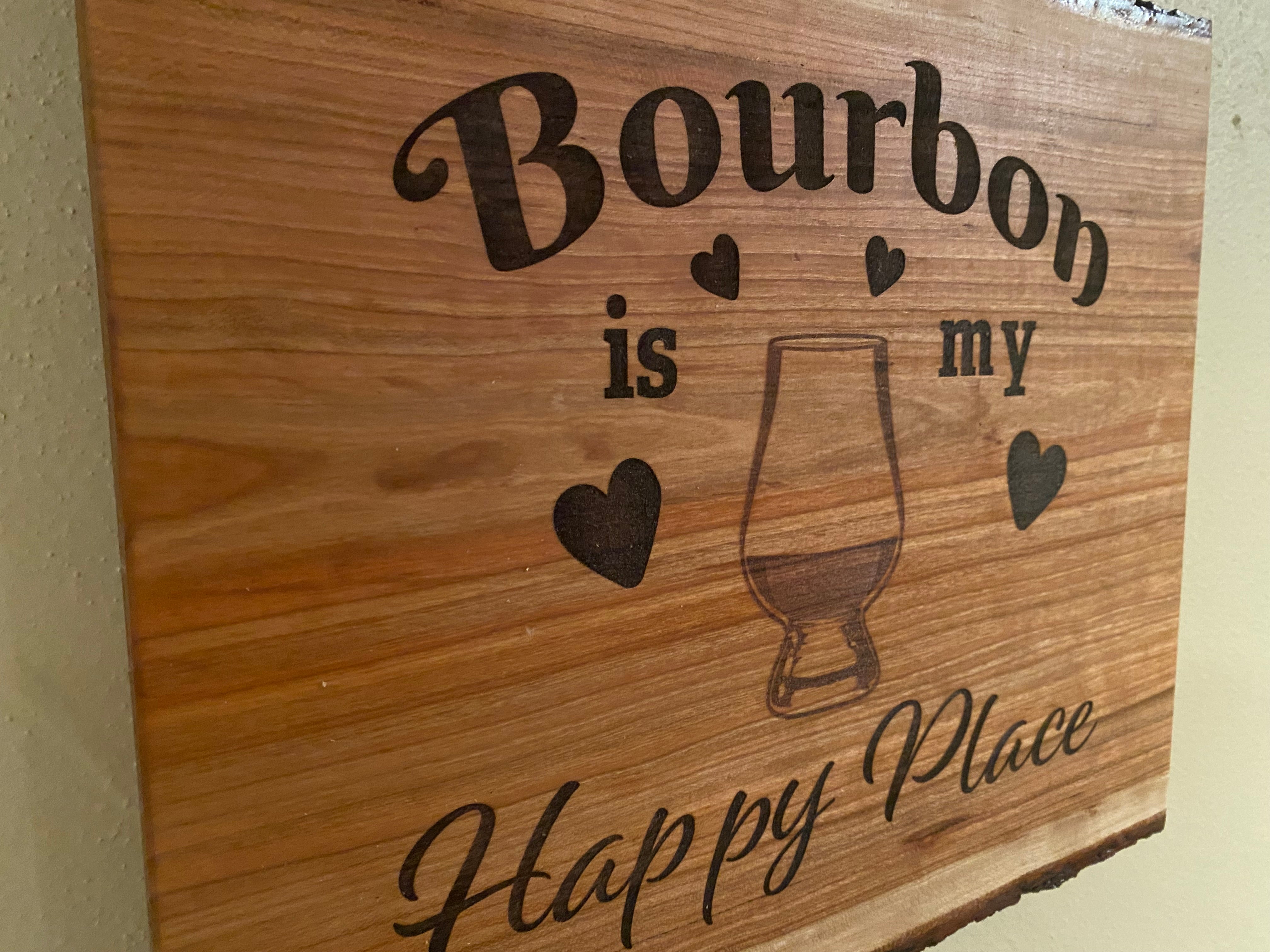 Bourbon Wall Art | I Smoke Meat and Drink Bourbon | Bourbon Happy Place | Custom Bar Wall Art