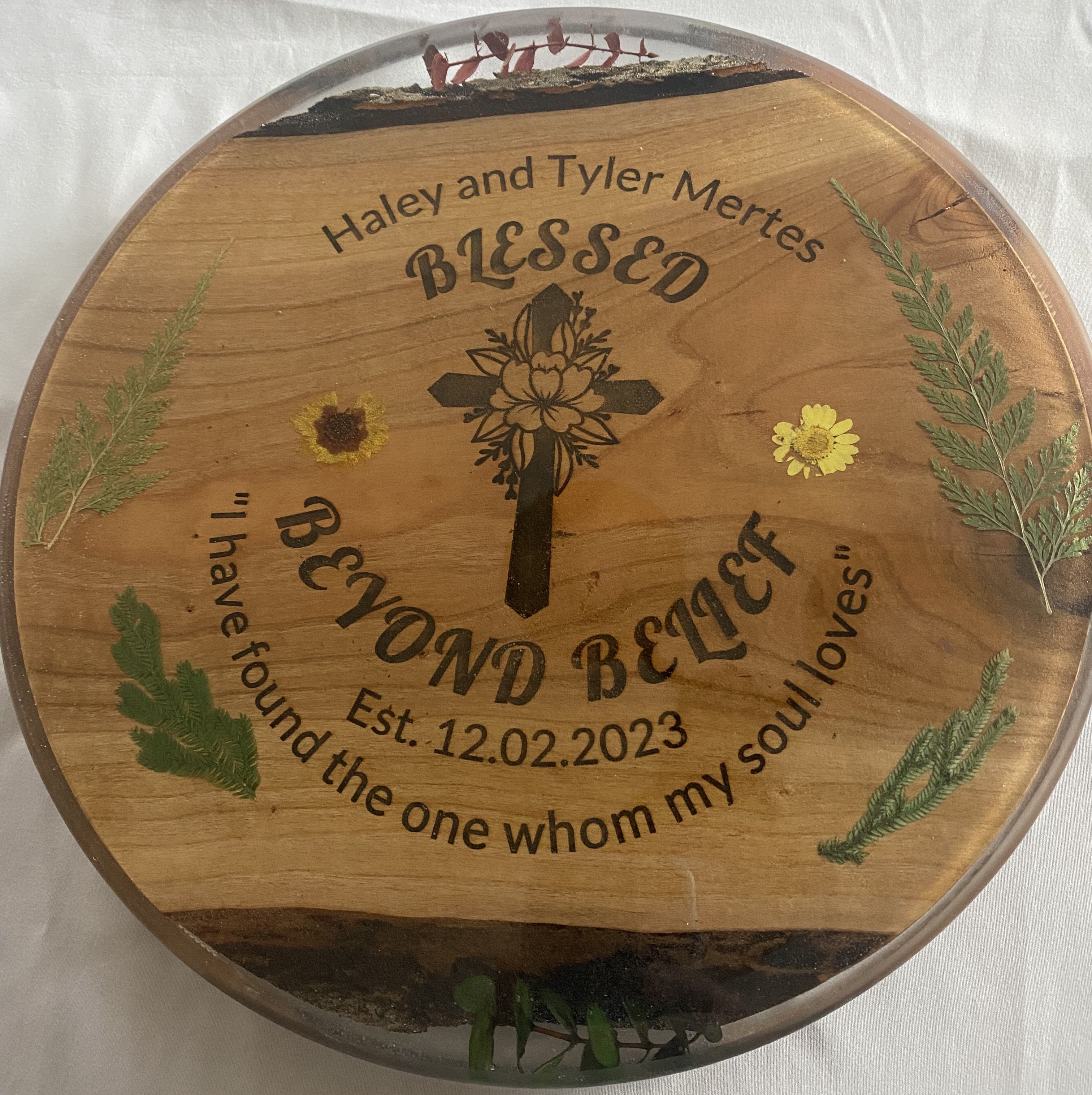 Custom 12" Rotating Tabletop Display with Religious Theme