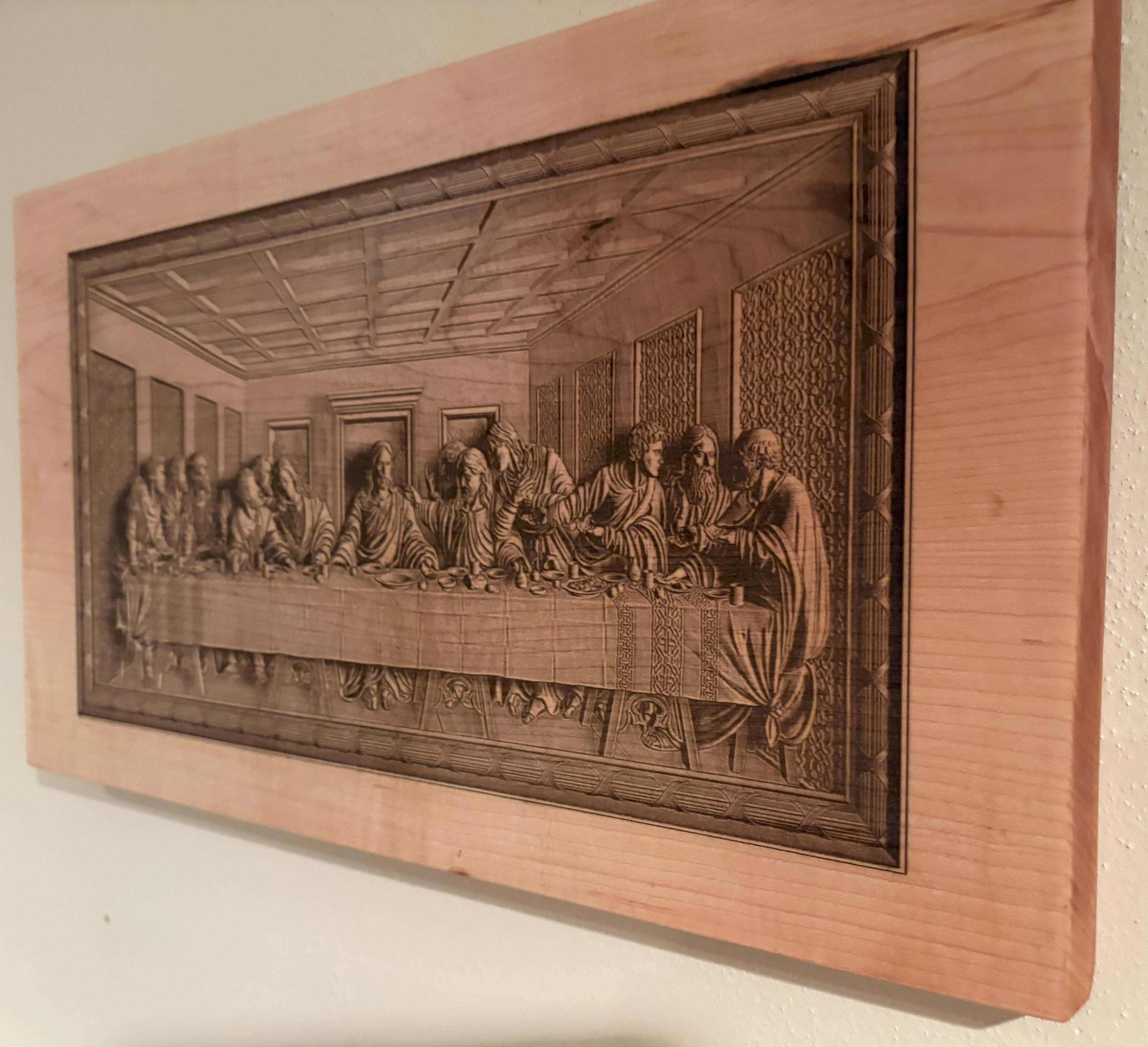 Religious Wall Art | Lord’s Supper | Lord’s Last Supper Live Edge Engraved Wall Art | Christian Wall Art