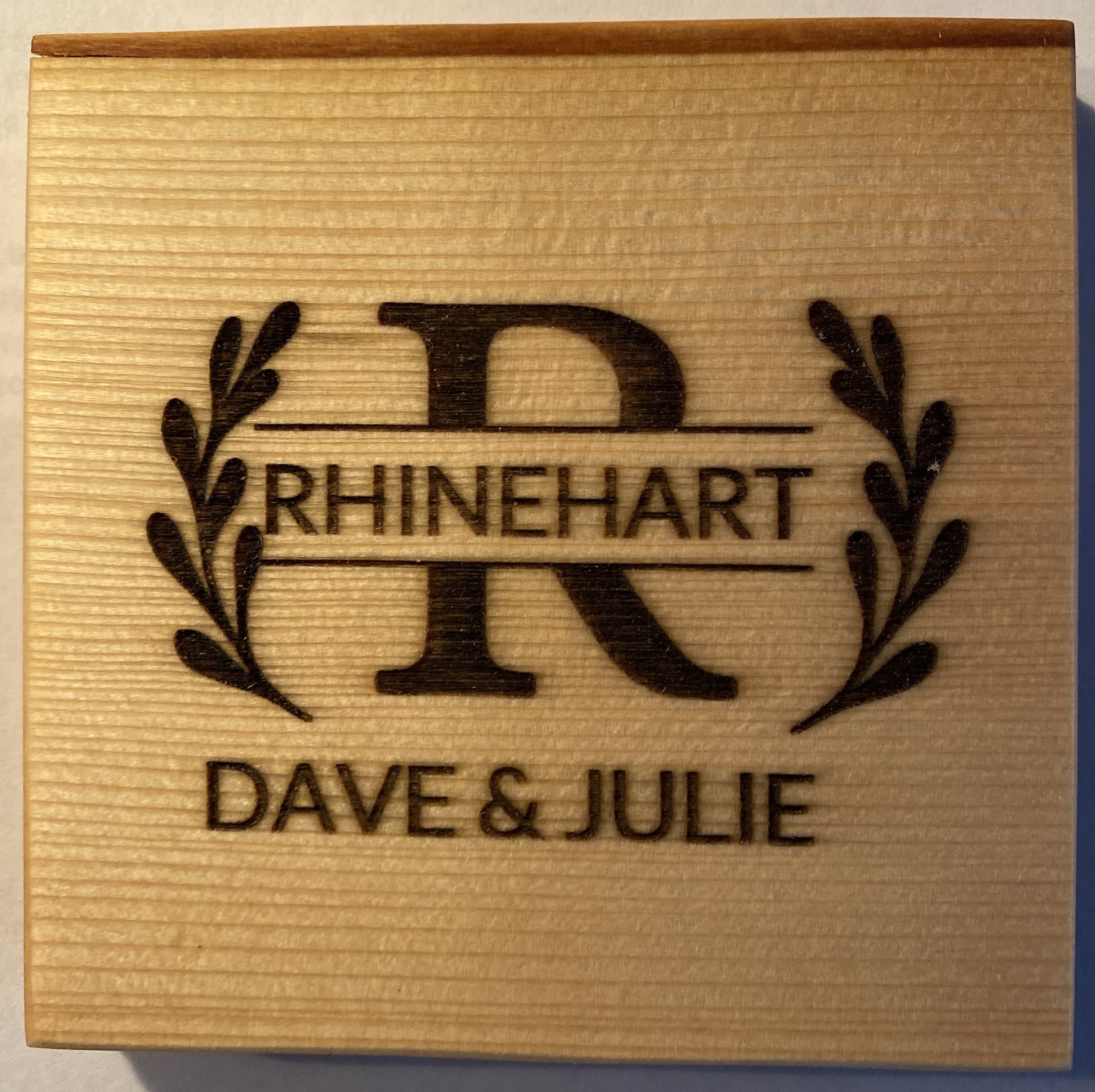 Custom 4" x 4" Monogrammed Wood Coasters