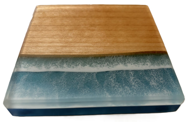 Epoxy and Wood Coasters | Bar Coasters | Home Decor Coasters | Water Scene Coasters | River Coasters