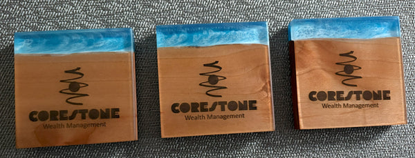Epoxy and Wood Coasters | Bar Coasters | Home Decor Coasters | Water Scene Coasters | River Coasters