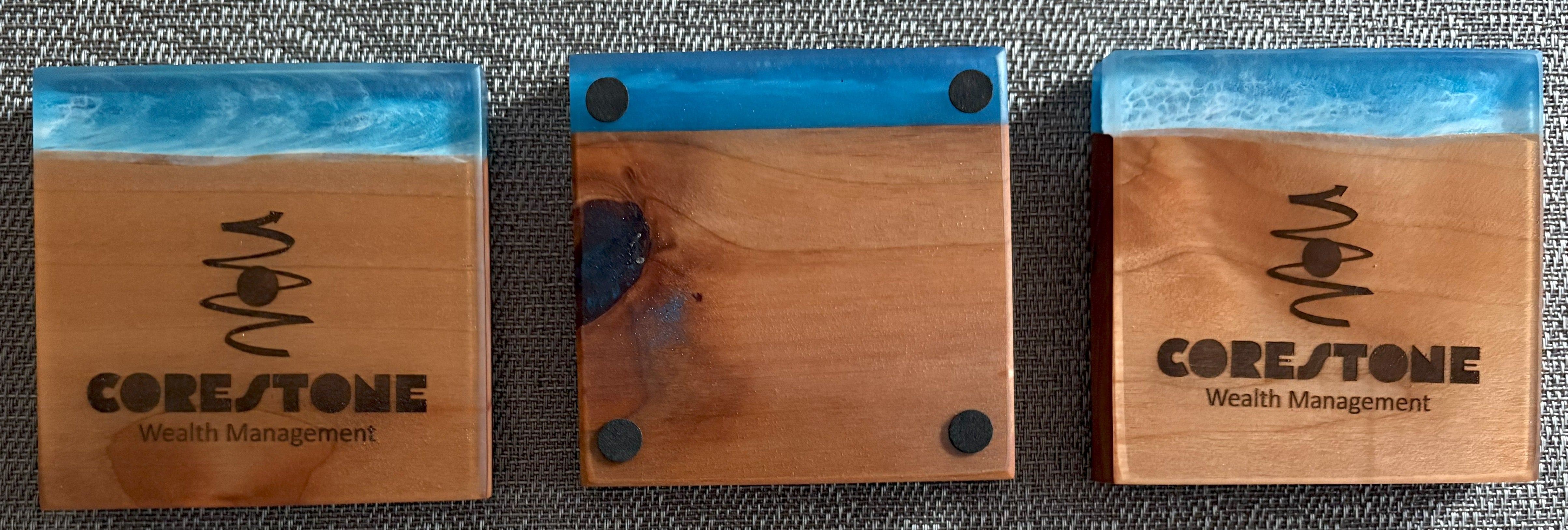 Epoxy and Wood Coasters | Bar Coasters | Home Decor Coasters | Water Scene Coasters | River Coasters