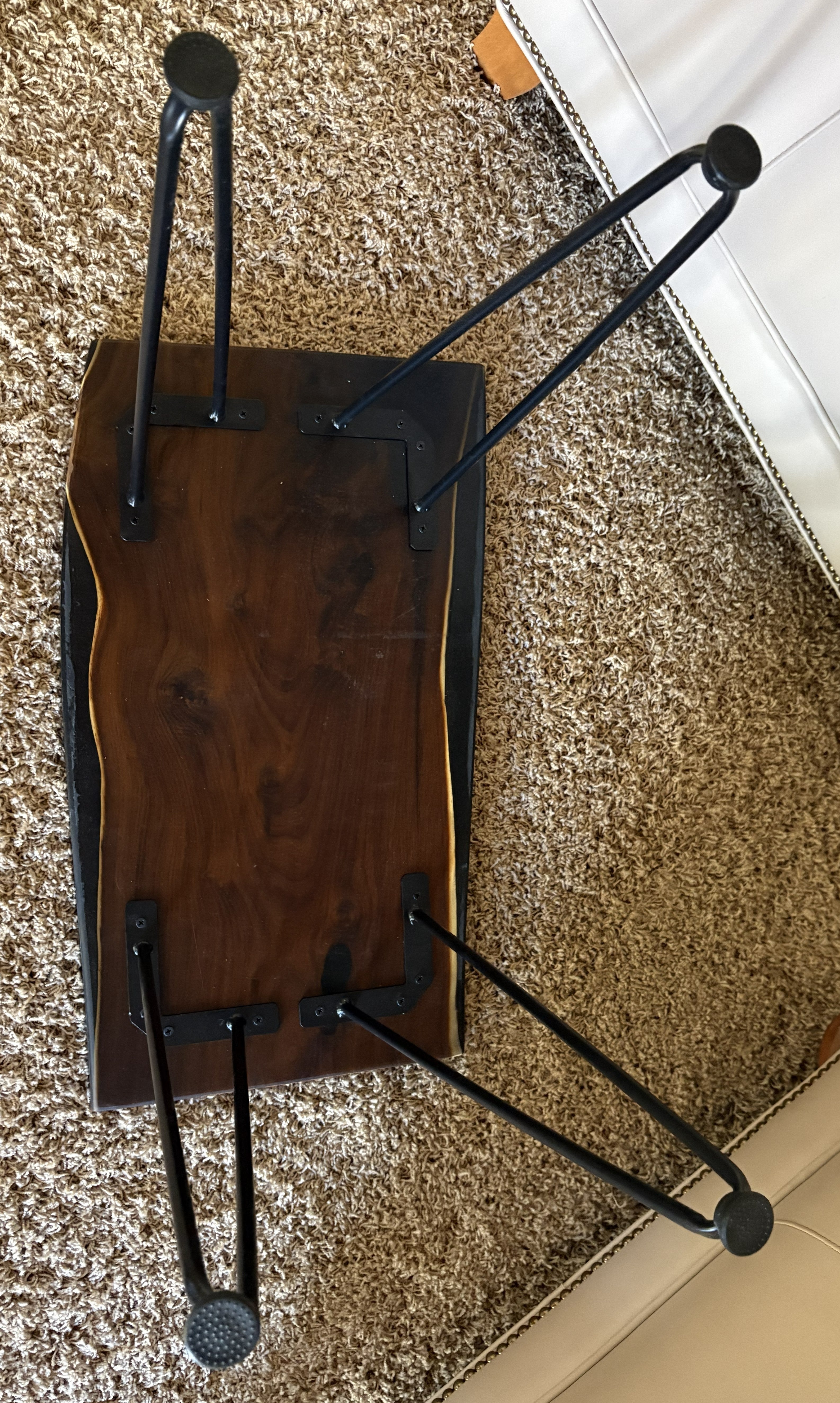 Live Edge Russian Olive Table: Elegant Black Epoxy Resin