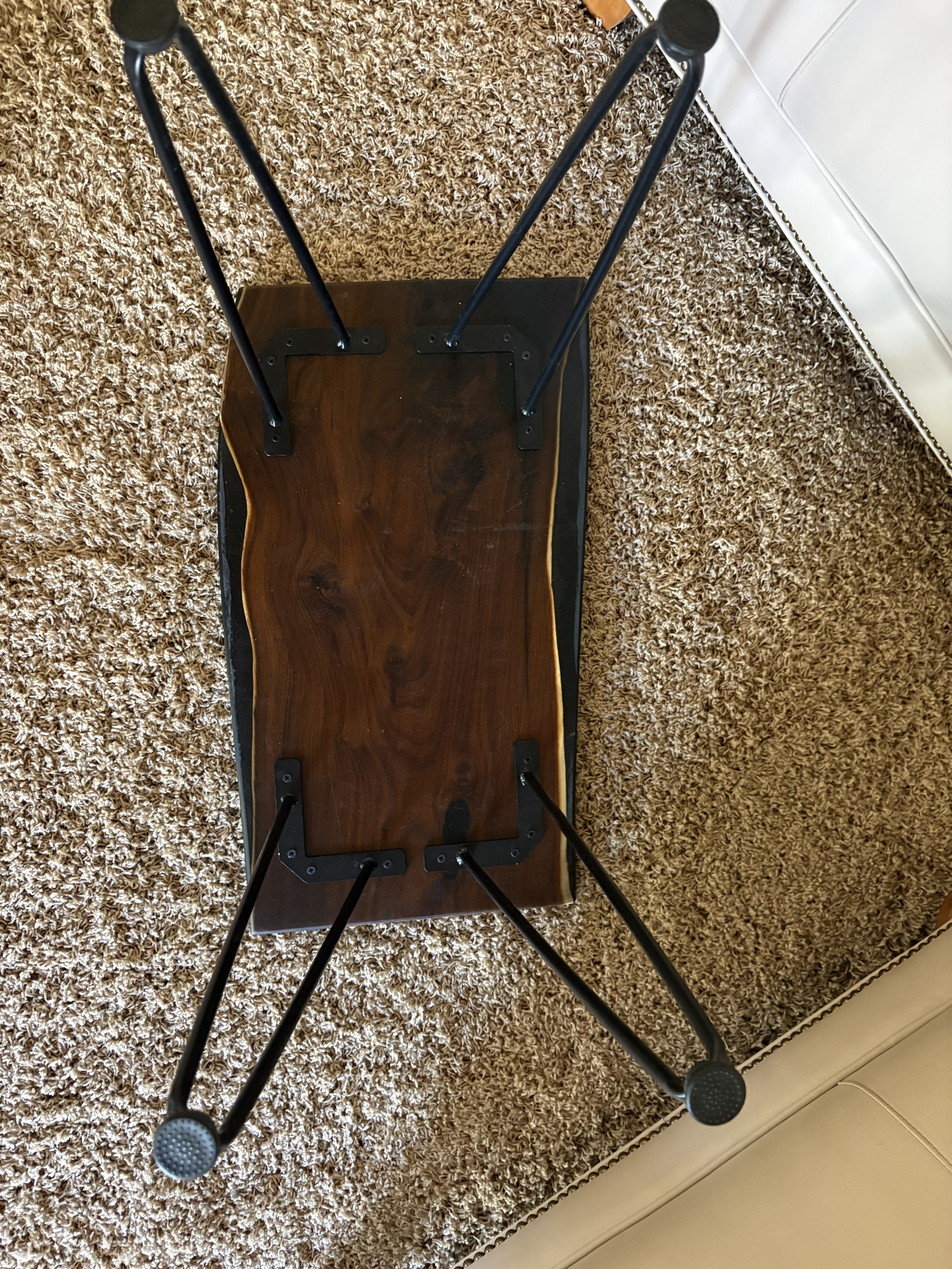 Live Edge Russian Olive Table: Elegant Black Epoxy Resin