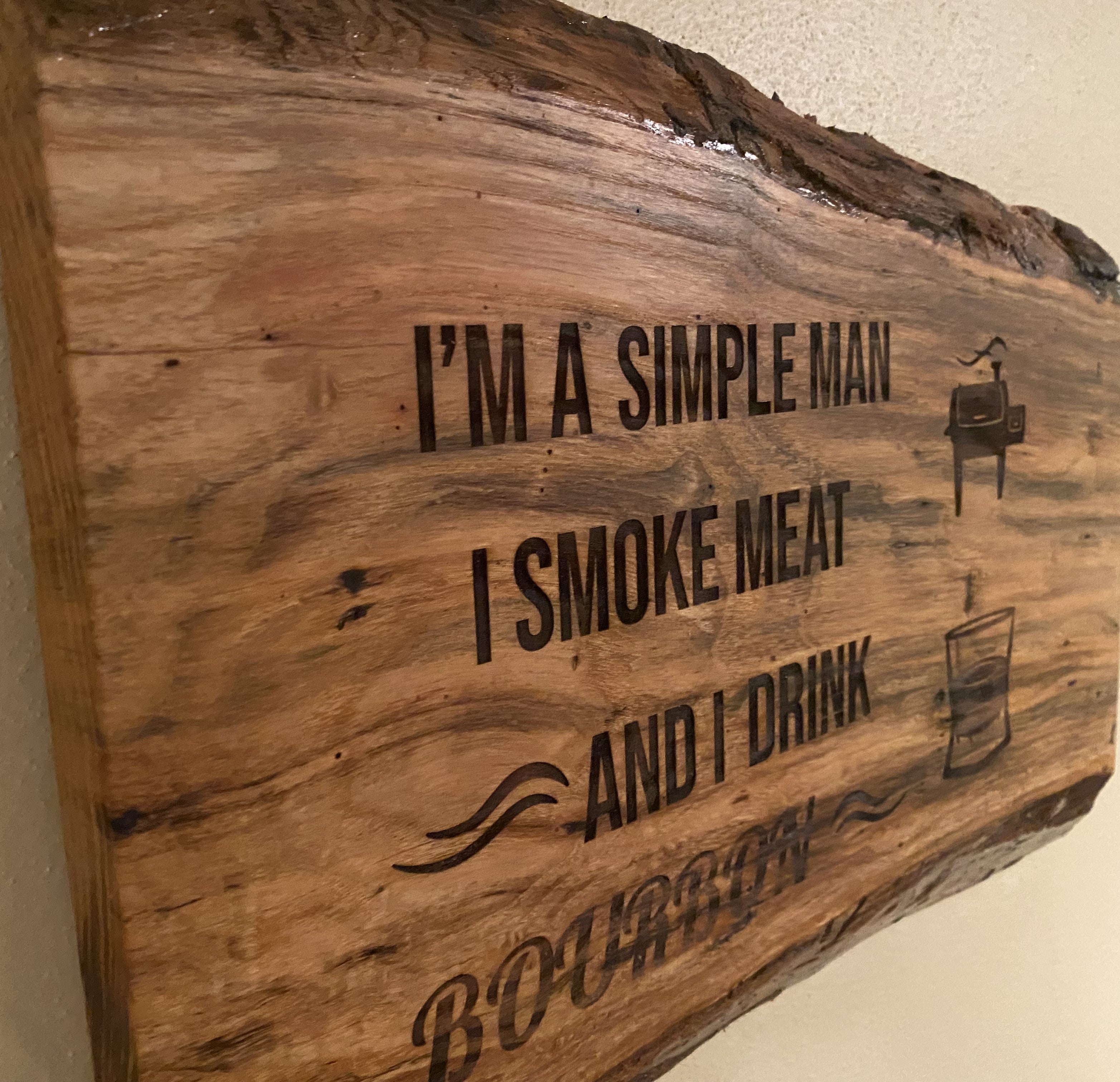 Bourbon Wall Art | I Smoke Meat and Drink Bourbon | Bourbon Happy Place | Custom Bar Wall Art