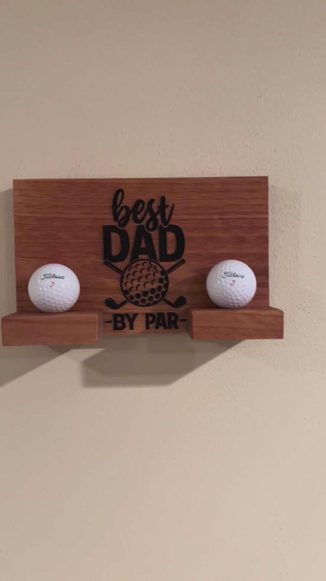 Best Dad by Par Golf Ball Display | I'd Rather Be Golfing Ball Holder | Dad Gift | Father's Gift | Laser Engraved Golf Ball Display