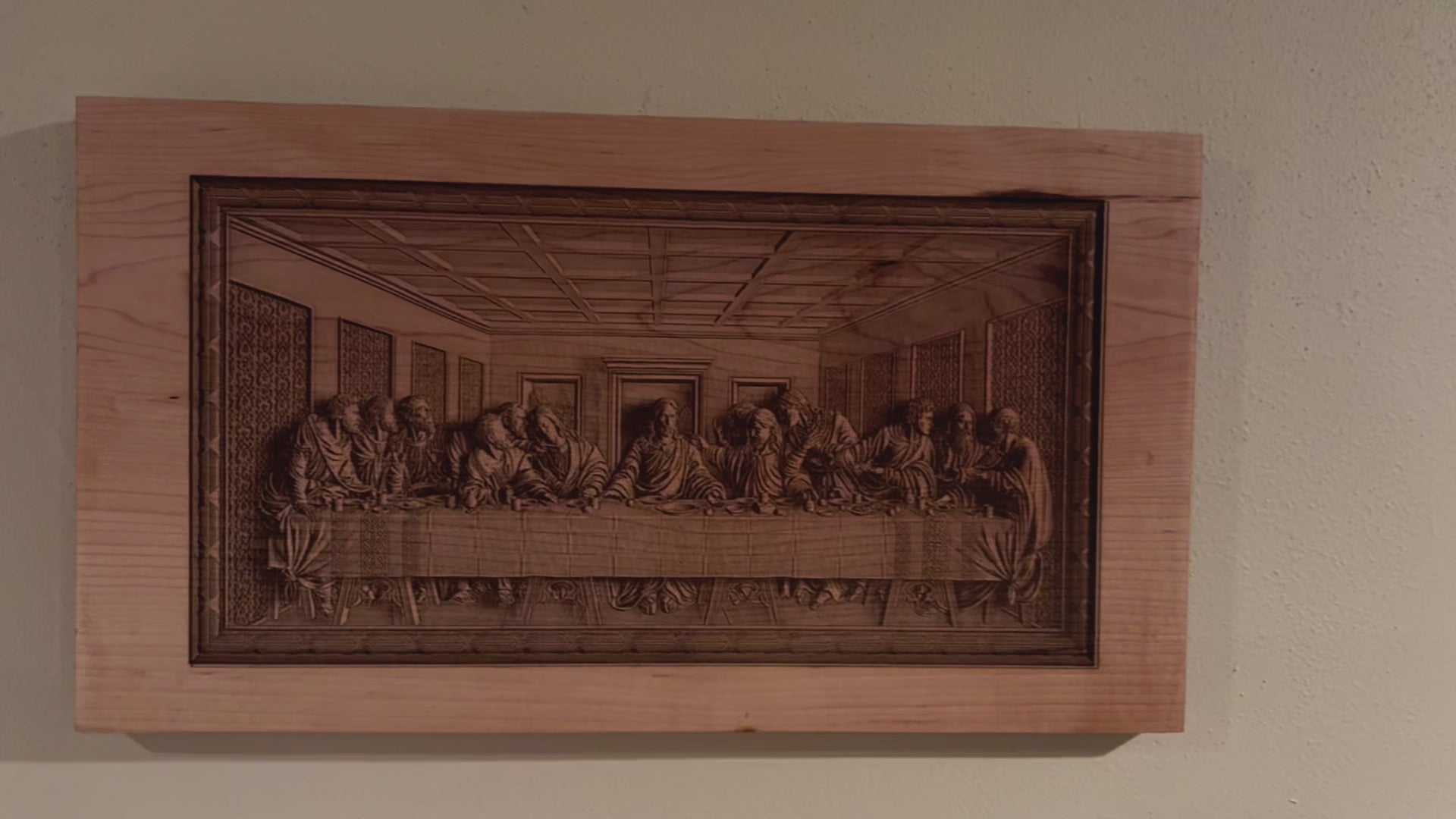 Religious Wall Art | Lord’s Supper | Lord’s Last Supper Live Edge Engraved Wall Art | Christian Wall Art