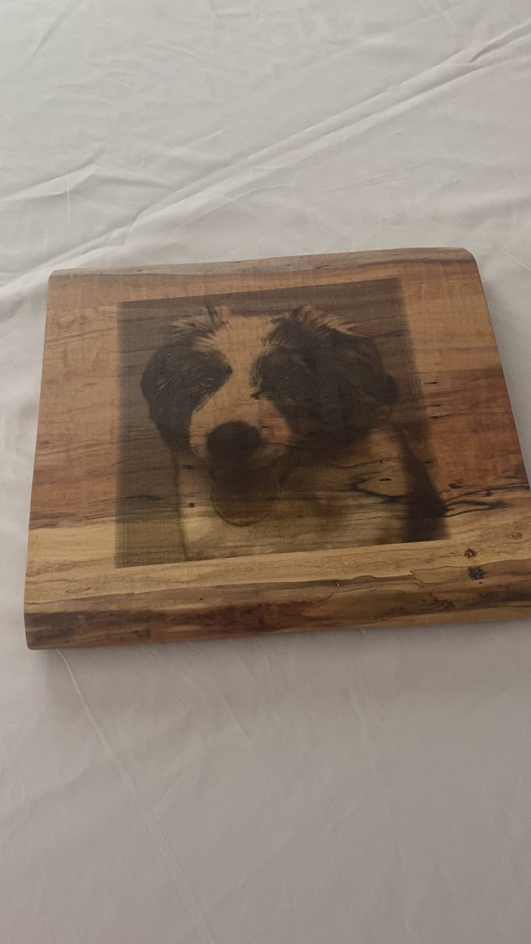 Live Edge Laser Engraved Pet | Laser Engraved Dog From Photo  | Wall Art or Charcuterie