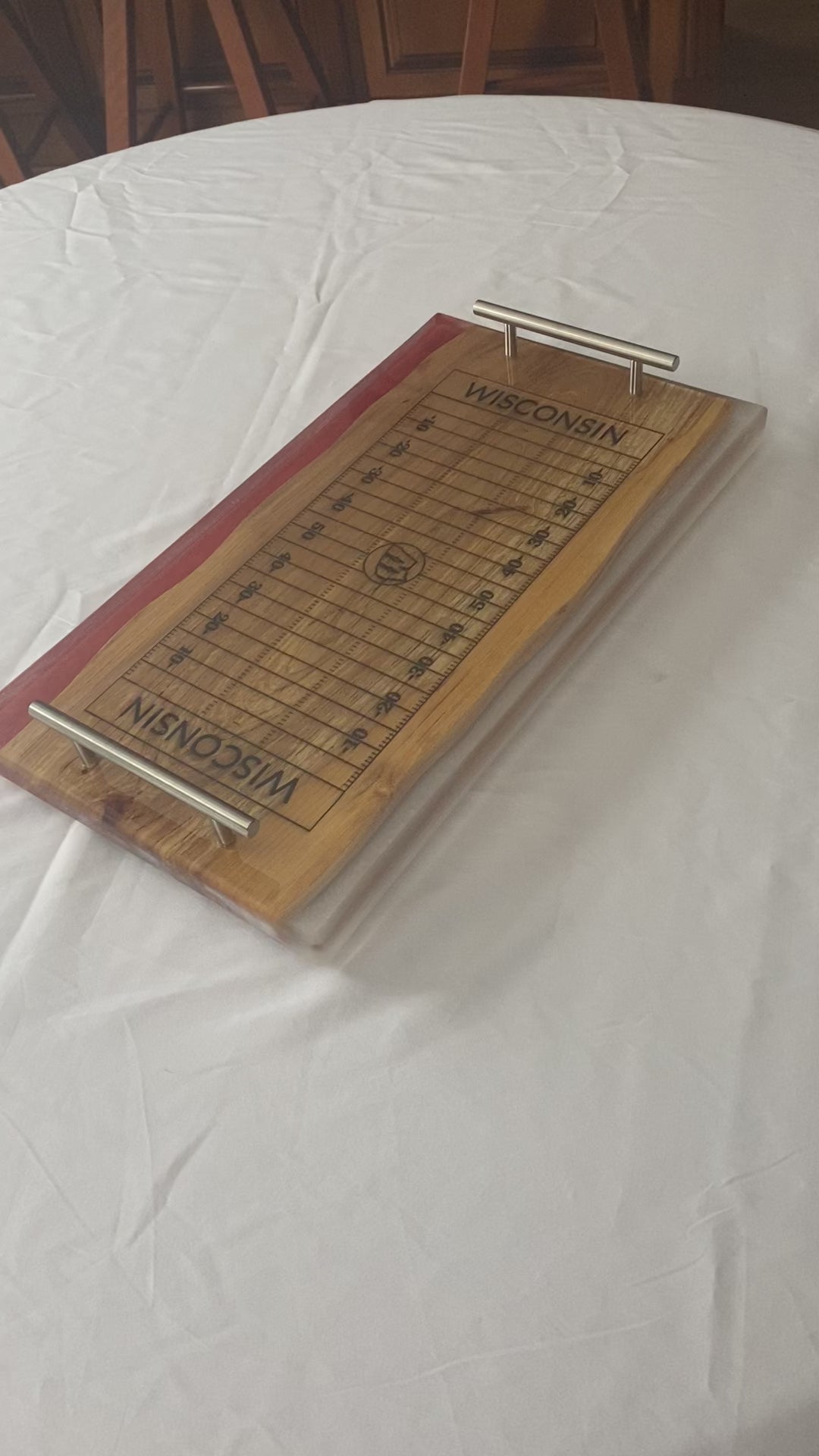 Wisconsin Football Field Charcuterie Tray | Wisconsin Football Field Serving Tray