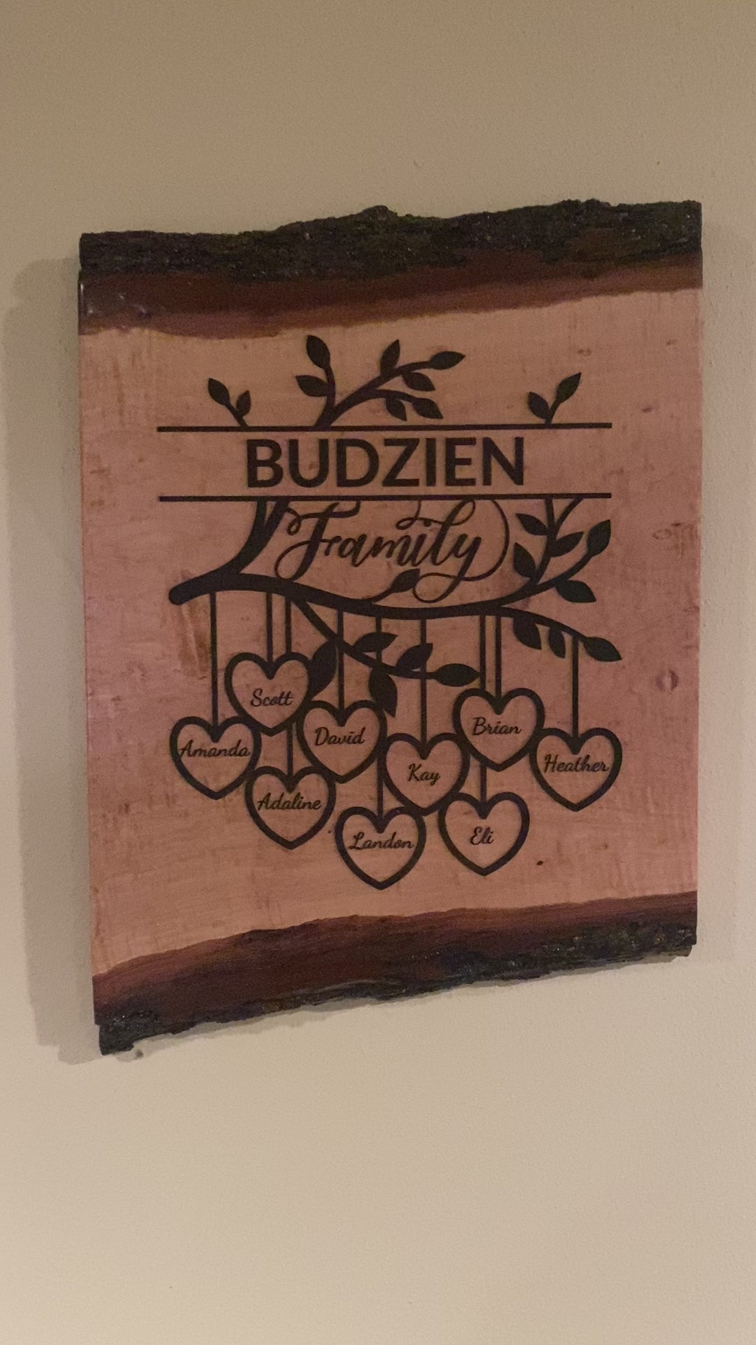 Family Tree | Live Edge Custom Engraved Family Tree